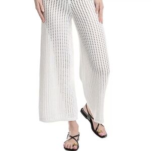 525 America Ivory Crochet Wide-Leg Pants